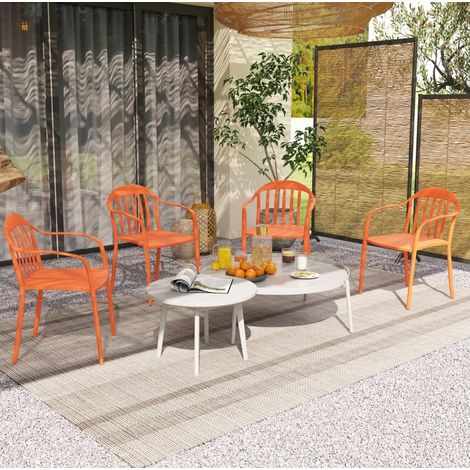 sedia seduta 57x54x78 impilabile da esterno rossa OKMYHOME (1/4)