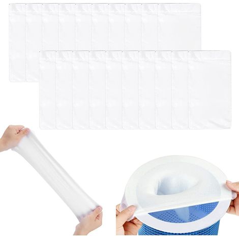 Lot de 20 chaussettes pour skimmer de piscine - Chaussettes filtrantes - Chaussettes de piscine - Filet de skimmer - Réutilisables - Pour panier filtrant (1/5)