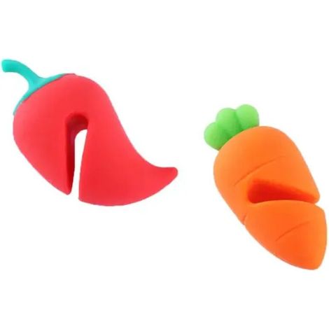 Support de couvercle de casserole résistant aux éclaboussures Silicone résistant à la chaleur Bouchon anti-débordement Lève-couvercle de casserole Outil de cuisine spécial créatif et durable B AVEC A (1/4)