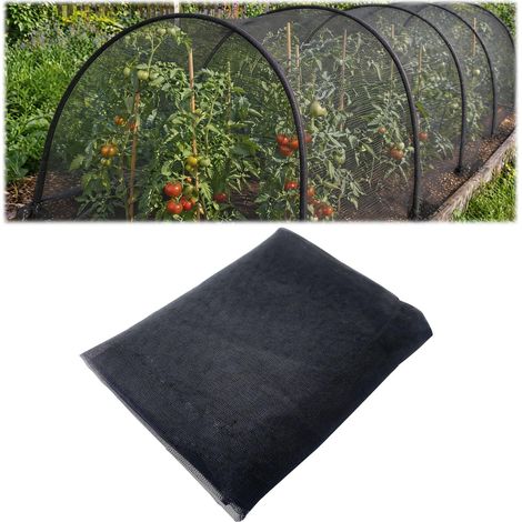 2 virgule 4 m x 6 m Filet Anti Insecte Mailles Fines Filet Potager Découpable Tulle Moustiquaire pour Potagers Oiseaux Insectes Noir (1/4)