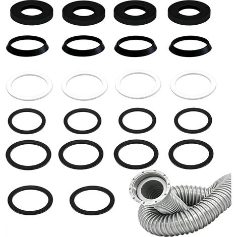 Lot de 4 joints de siphon pour évier de cuisine - 40 mm - En gel de silice - Joint plat - 4 joints de siphon de 1/2" - 14 joints plats, 4 joints biseautés (1/5)