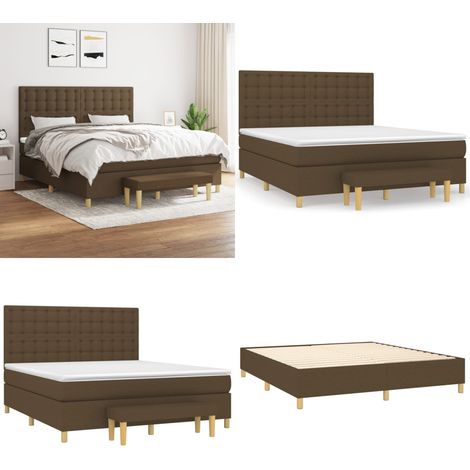 Sommier à lattes de lit avec matelas Marron foncé 160x200 cm - Sommier - Matelas ensaché (1/5)
