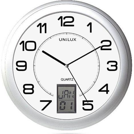 Unilux Instinct Orologio da parete grigio metallizzato 30,5 cm