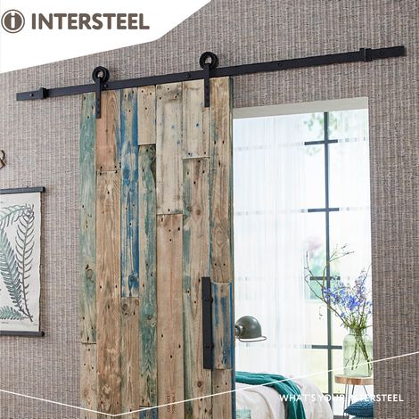 Intersteel Schiebetürsystem 200 cm Modern Schwarz (1/5)