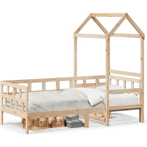 Maison Exclusive - Tagesbett mit Dach 80x200 cm Massivholz Kiefer
