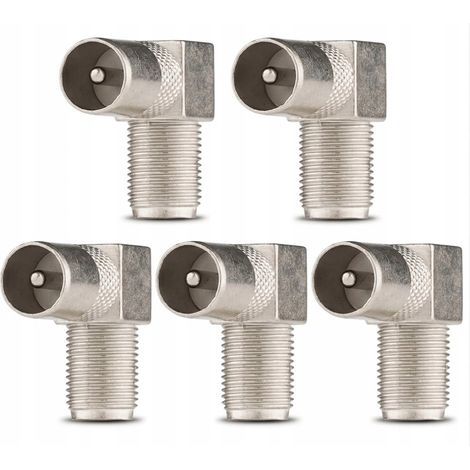 Juego de 5 conectores de antena RF macho en ángulo recto de 6,8 mm conotech NS-124 Zinc (1/4)