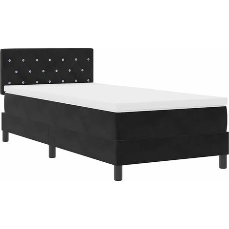 Maison Exclusive - LED Boxspringbett mit Matratze mit LED Schwarz