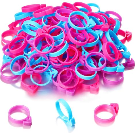 Icing Bag Tie - Silicone Piping Bag Closure - For Cupcakes Cookies Pastry Decoration - 120 Pieces (Rosy Blue Purple) (1/5)