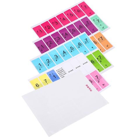 Étiquettes amovibles pour touches de piano électronique 88 notes, autocollants multicolores pour clavier (1/5)