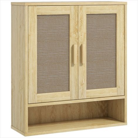 Meuble de salle de bain murale 59 x 20 x 66,5 cm chêne (1/5)