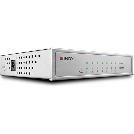 LINDY Switch 8-Port Gbit Metall schwarz