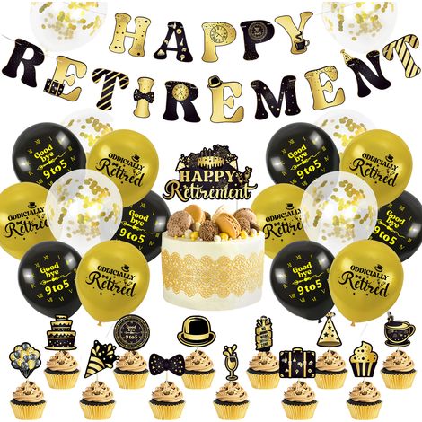 ensemble de ballons sur le thème de la retraite
