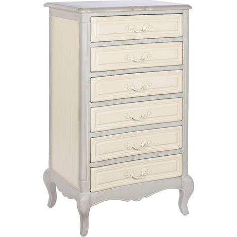 Chiffonnier en bois mango gris élégance & rangement - Gris souris nuancé (1/5)