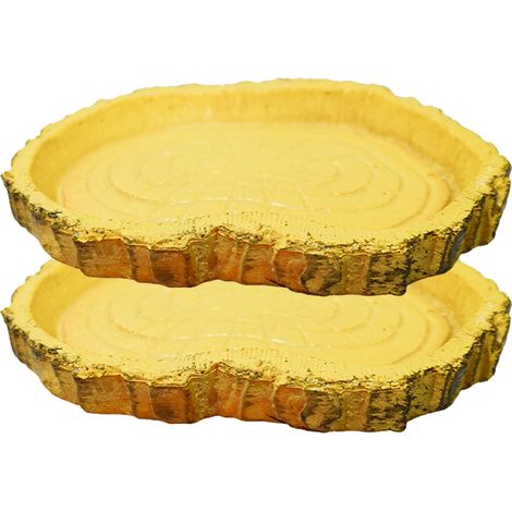 Gamelles Tortue Terrestre - Pour Eau Et Nourriture - Adaptées Reptiles Amphibiens Lézards Grenouilles Geckos - 2 Pièces