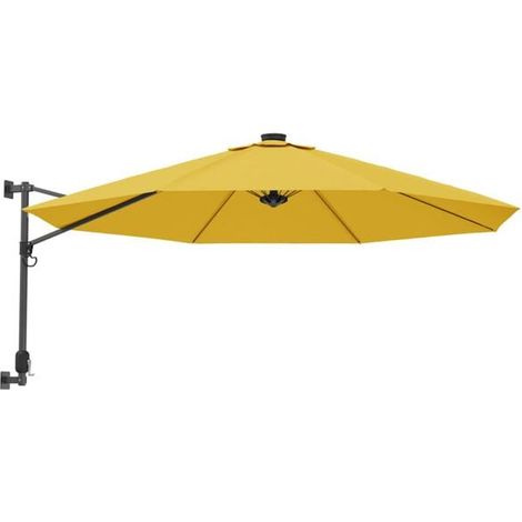 Parasol mural avec éclairage LED jaune, 290 cm (1/5)