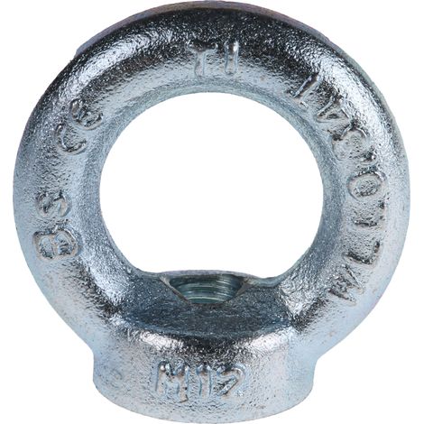 Rs Pro – Anneau de levage en acier au carbone M12 – Charge 0.34t – Diamètre 54 mm – Plaqué zinc pour résistance à la corrosion