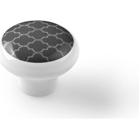 Pomo de porcelana negro, dimensiones: 40x40x31mm Ø: 40mm - (1/5)