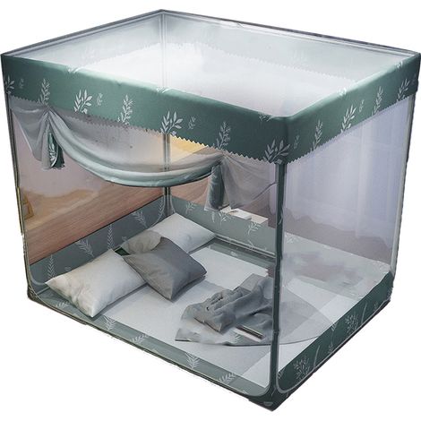 1 Rideau de lit à baldaquin, occultation physique, moustiquaire en fibre de polyester, robuste et pliable, pour chambre à coucher (1/5)