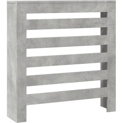 Cubrerradiador con balda horizontal moderno para salón 78 x 20 x 82 cm de madera gris hormigón 020049765 (1/5)
