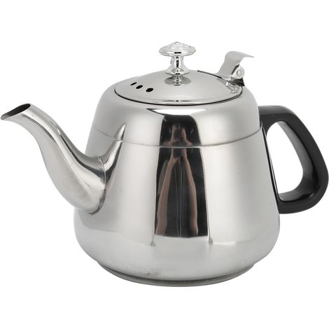 Bouilloire/cafetière en acier inoxydable 1,5 l/2 l avec filtre, utilisable sur toutes les plaques de cuisson. (1/5)