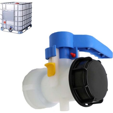IBC Adapter, 50mm Ventil für 1000l Tank, 1000 Liter Tankanschluss, für Regenwassertank, Container，Einlassdurchmesser: 62 mm, Auslassdurchmesser: 2" (50 mm)