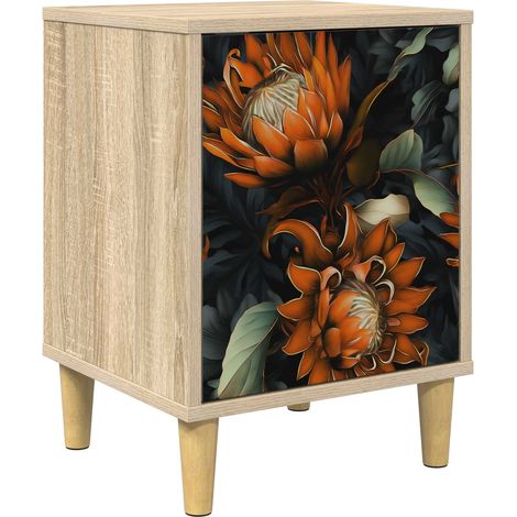Nachttisch LOCHEM Sonoma-Eiche 36 x 33 x 50 cm Holzwerkstoff vidaXL (1/5)