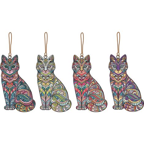 Ciondolo Gatto Multicolor da Donna - Gioielli in Metallo Verticale/Orizzontale - Regalo Originale e Divertente