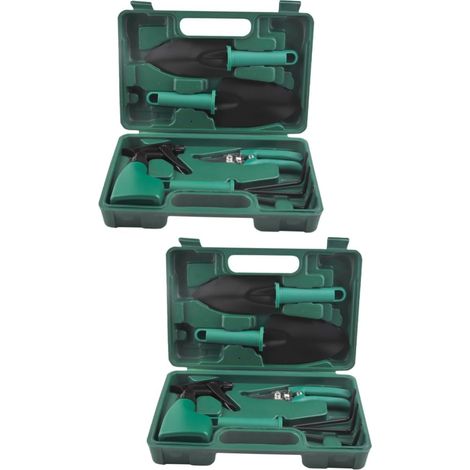 2 Ensembles Outils de Jardinage Outil de pelouse Coupe-Bordures Outil de désherbage cisailles de Jardinier Pot semis bac à semis râteau de Jardinage pelles de Jardin râteaux PP (1/5)