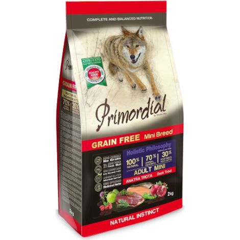 Primordial Dog Grain Free Adult Mini Anatra e Trota - Sacco 6 Kg -
