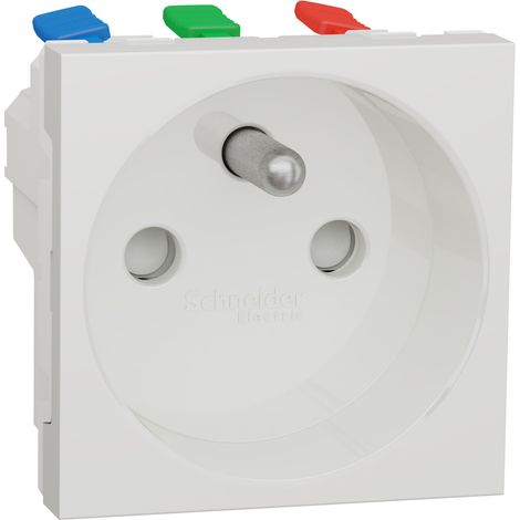 prise de courant - 2p+t - bornes automatiques - blanc - schneider electric nu305920 (1/5)
