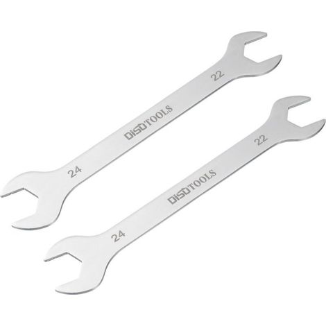 Jeu de 2 clés plates, 22 mm x 24 mm, métriques, en acier inoxydable sablé 3Cr13, clé double pour l'entretien ménager et les réparations générales. (1/4)