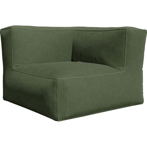Poltrona angolare in Velluto a coste Verde - NOUMARA