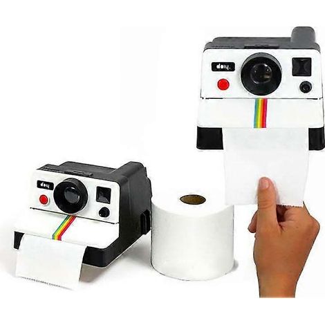 Porte-rouleau de papier toilette rétro créatif en forme d'appareil photo, couvercles de boîte à mouchoirs (1/5)