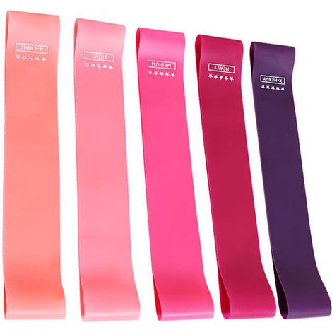 Bandes De Resistance - Set De 5 Niveaux De Resistance - Pour Entrainement Fitness Yoga Et Rehabilitation - 5 Pieces (1/5)