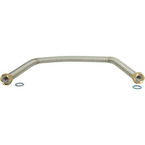 Tuyau ondulé inox DN16 600 mm écrou à chapeau 3/4'' des deux côtés