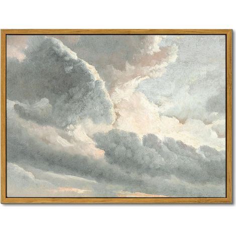 Tableau Sur Toile Non Encadré - Étude Des Nuages Avec Coucher De Soleil Près De Rome - Décoration Murale Vintage Pour Intérieur - 1 Pièce (1/5)