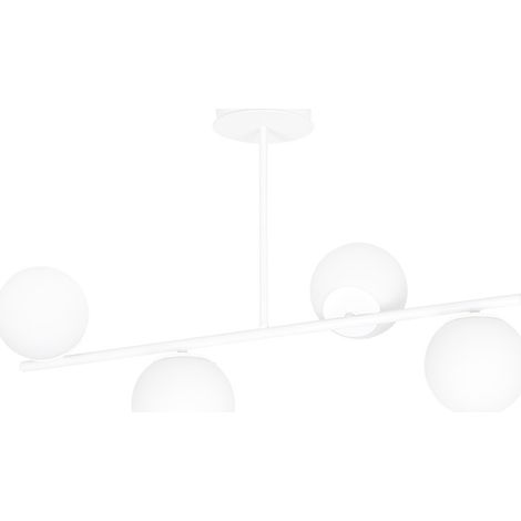Plafoniera Emibig BIOR bianca 4 luci E14 vetro 80cm (1/5)