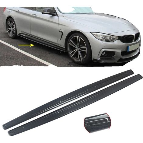 Extensión del difusor del faldón lateral, plástico ABS, 210,00 x 16,00 x 10,00 cm, compatible con coupés de lujo Serie 4 2014-2020, 2,76 kg, aspecto de fibra de carbono. (1/5)