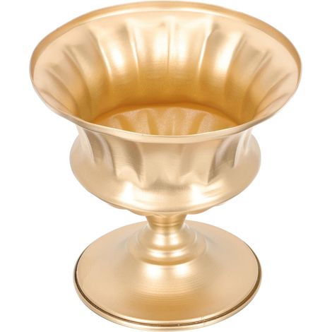 Pot de Fleurs en Fer Forgé Vintage Doré, Vase Décoratif pour Arrangements Floraux Frais ou Séchés, Pot Polyvalent pour Rebord de Fenêtre Intérieur, Décoration Maison et Bureau (1/5)
