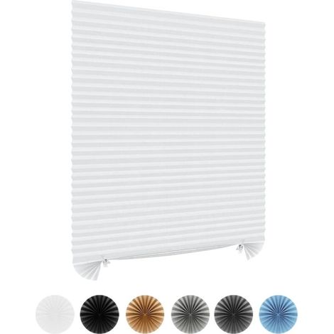 Store Plissé Temporaire sans Perçage Tissu Non Tissé Autocollant, Facile à Ajuster pour Fenêtres et Portes (1/5)