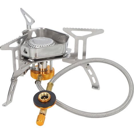 Réchaud de camping portable, pliable et coupe-vent, résistant aux hautes températures, idéal pour la cuisine en randonnée. (1/5)