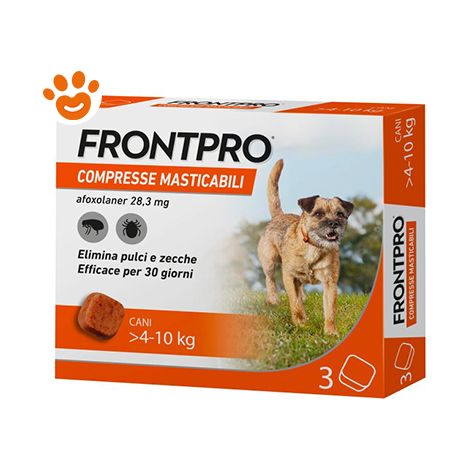 Frontline Dog FrontPro Compresse Masticabili per Cani (4-10kg) - Frontline Dog FrontPro Compresse Masticabili per Cani (4-10kg) - Confezione Da 3 Compresse