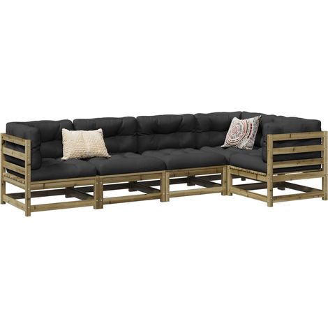 5-tlg. Garten-Sofagarnitur Kiefernholz Imprägniert vidaXL (1/5)