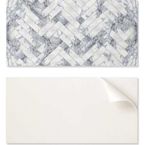 Vinilo autoadhesivo para decoraci贸n de pared, 100x50 cm, dise帽o de espiga de m谩rmol.