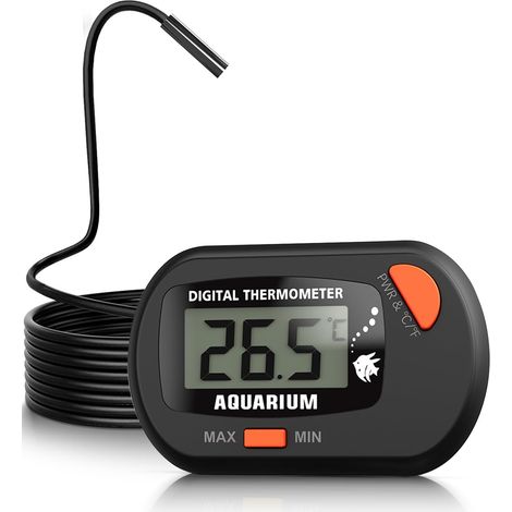 LaBlanc - Aquariumthermometer mit Sonde und Saugnapf, digitales LCD-Aquariumthermometer, Wassertemperatur für Fischtank, Meeresreptil, Terrarium