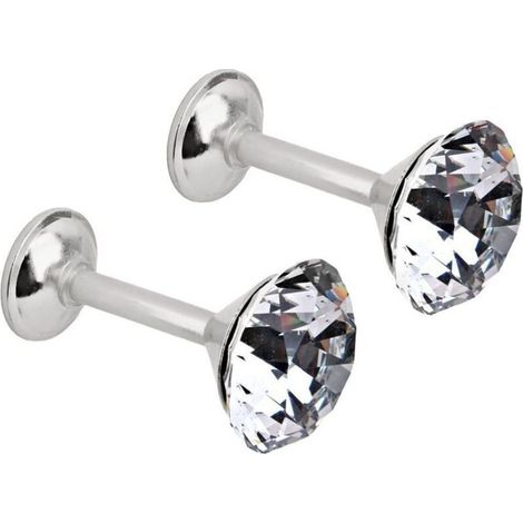 Set di 2 fermatende a forma di diamante con gancio a parete e nappa decorativa – elegante portasciugamani in metallo laccato