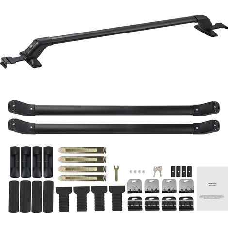 Mophorn Universal-Dachträger-Querträger, Aluminium, 70 kg Tragkraft, für Fahrzeuge ohne Seitenschienen, verstellbar, mit Schlössern, für SUVs, Limousinen, Vans