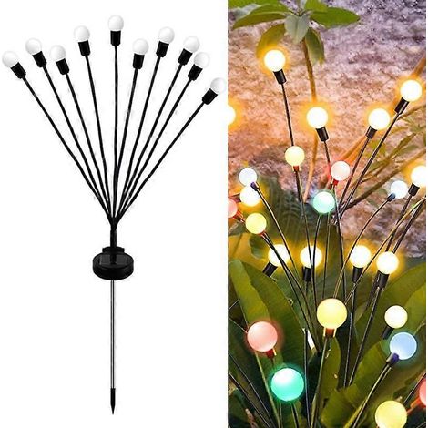 2 guirlandes lumineuses solaires lucioles pour Noël, jardin extérieur, étanches, pelouse, non spécifiées-AquaForge