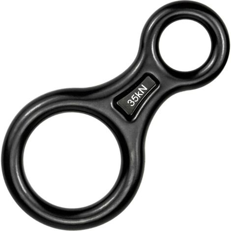 Schwarze Achter-Abseilschlinge, Kletterseilschlinge 8, 35 kN, Aluminium A