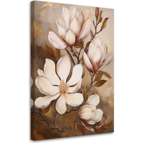 Tableau déco Magnolia Blanc Fleur Peinte 60x90 (1/5)